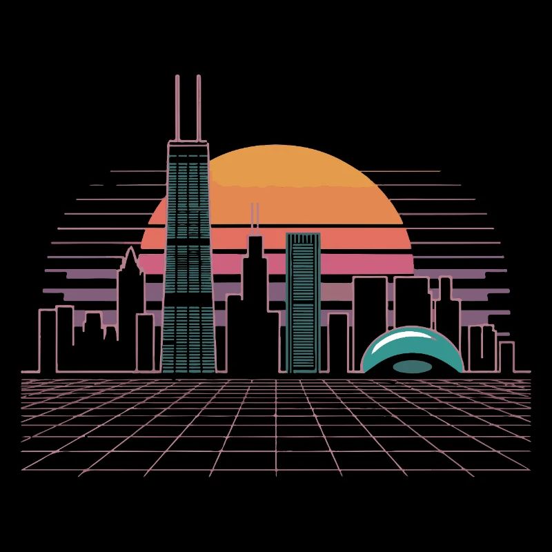 Neon Skyline Sunset