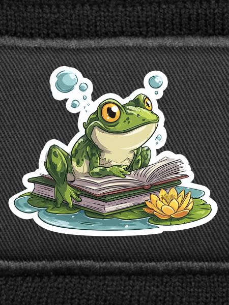 Frosch-Lese-Teich-Bibliothekar-Humor-Lesung