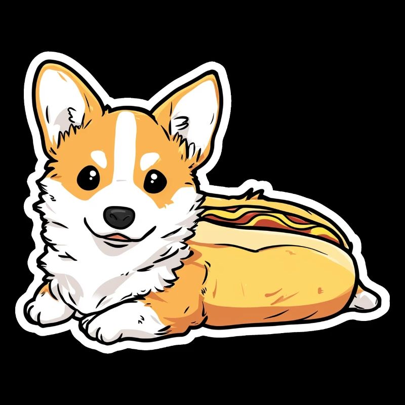 Collant en forme de pain pour hot-dogs Corgi mignon