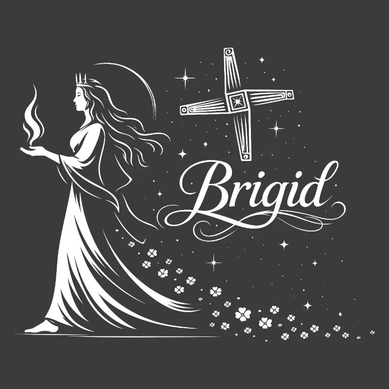 Imbolc Celtic Goddess Brigid with Flame