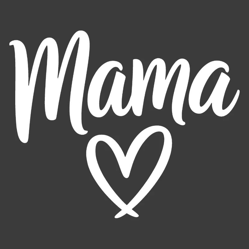 Mama Heart Script Logo