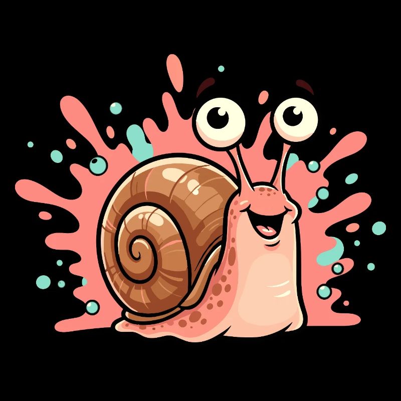 Cheerful Snail Splash Design