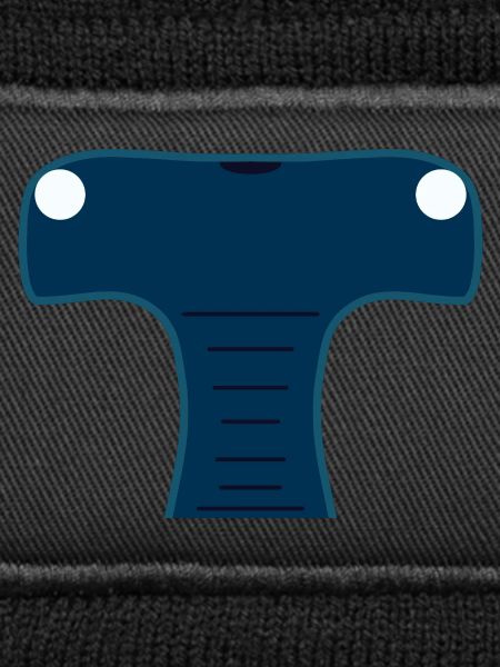 Mitternachtsblauer stilisierter Hammerhai-Kopf