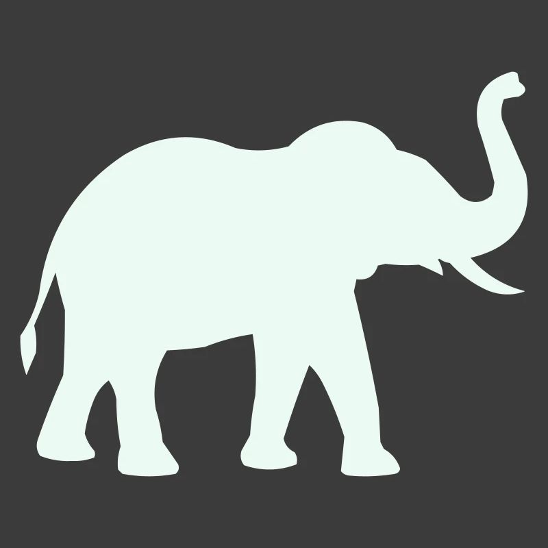 Elephant Silhouette Mint Pastel