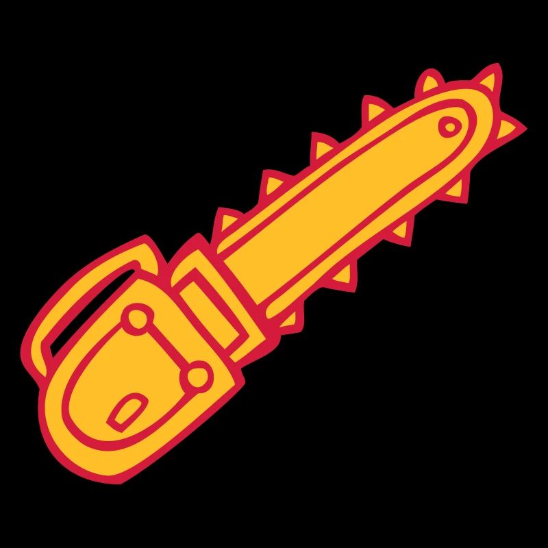 cartoon chainsaw chainsaw tool sawmill fun