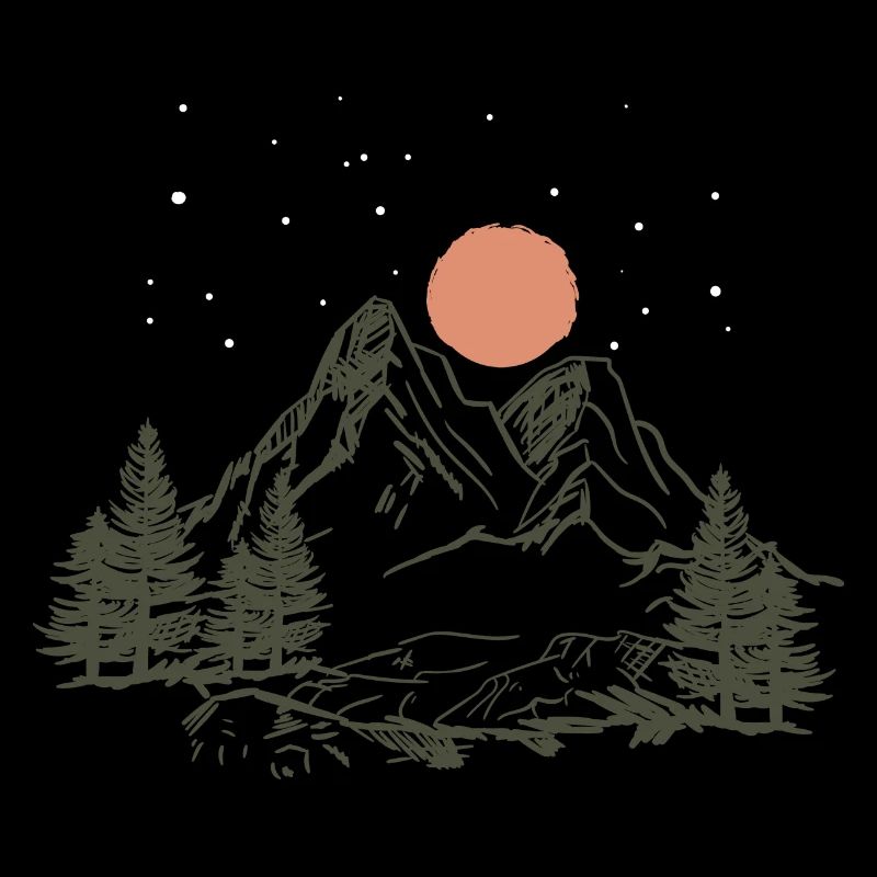 Montagne nature camping camping étoiles forêt cadeau