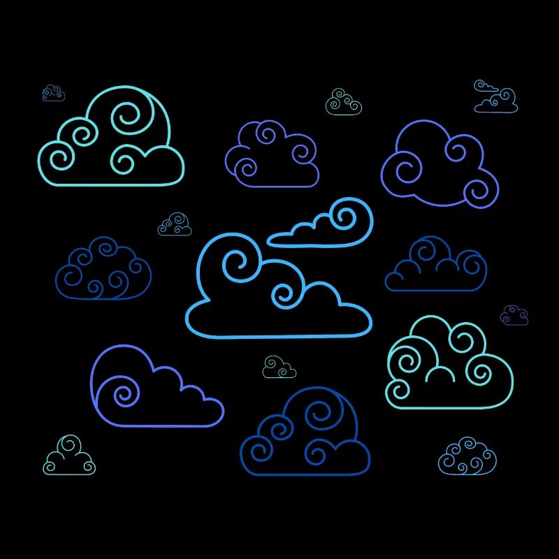 Neon-Spiralwolken