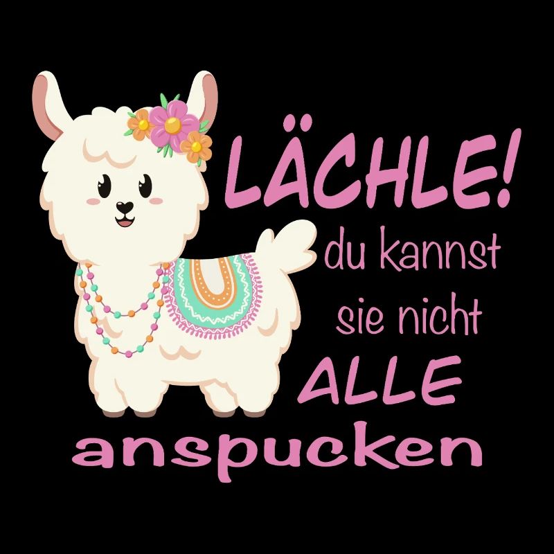Lama Lächle! lustiger Spruch