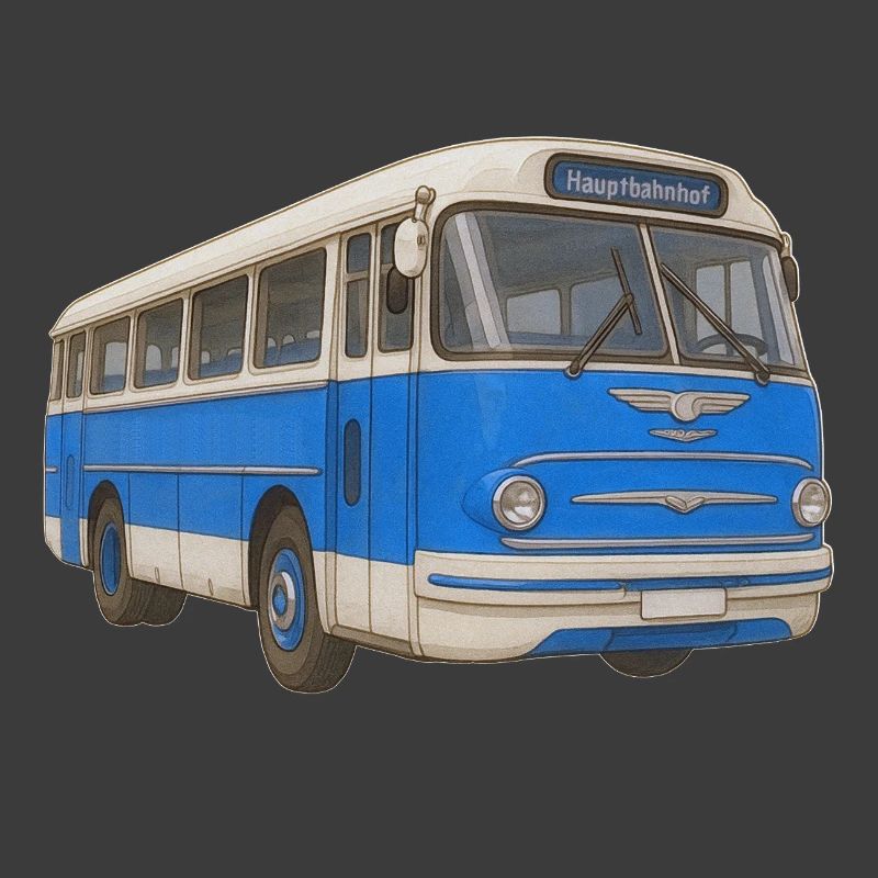 Alter blauer Bus