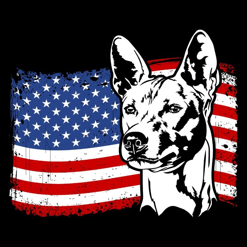 Basenji US Amerika Fahne Hunde Wilsigns