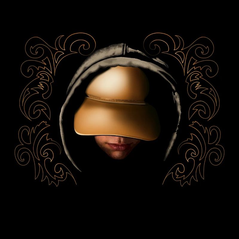 Artistic digital vision with gold hat