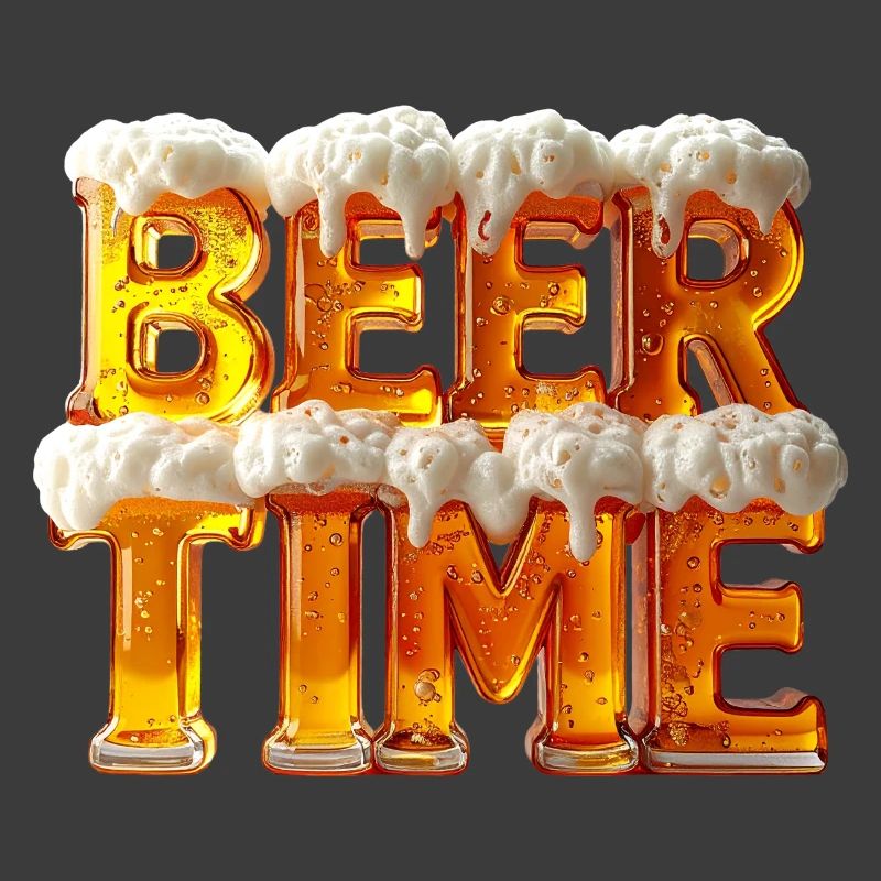 Beer Time – 3D Bierglas-Buchstaben mit Schaum