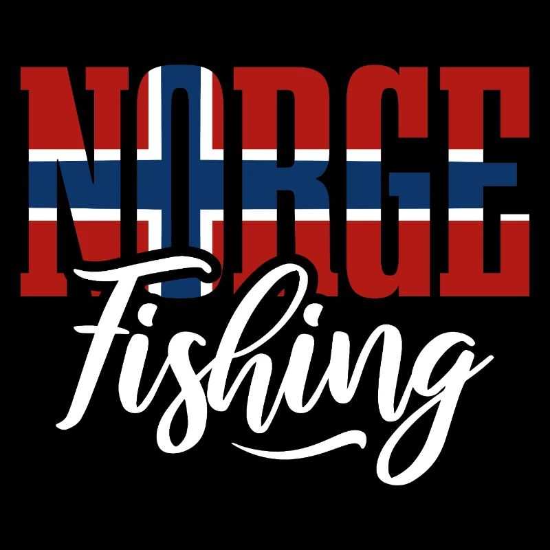 Drapeau de pêche Norge - Cadeau de pêcheur norvégien