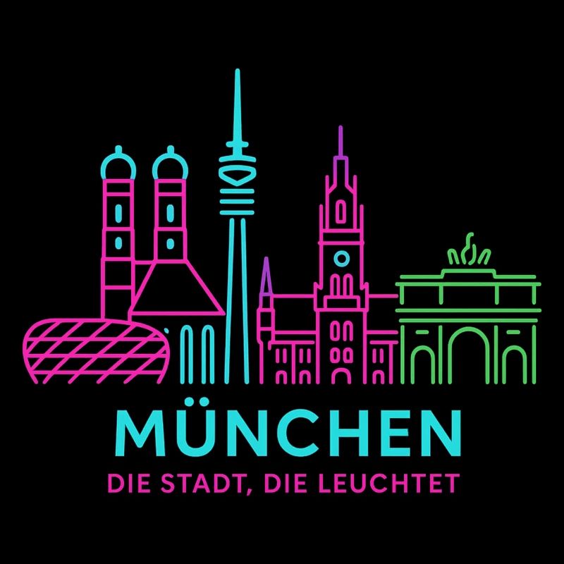 München Neon Skyline