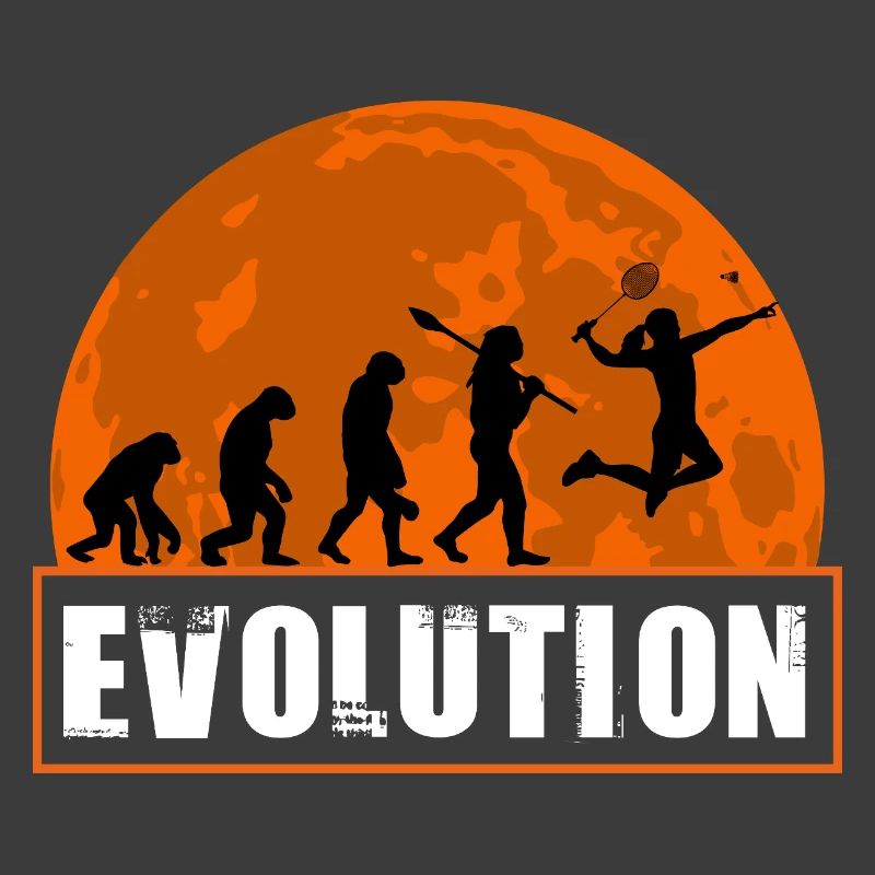 Badminton Evolution Player Retro Moon Sport