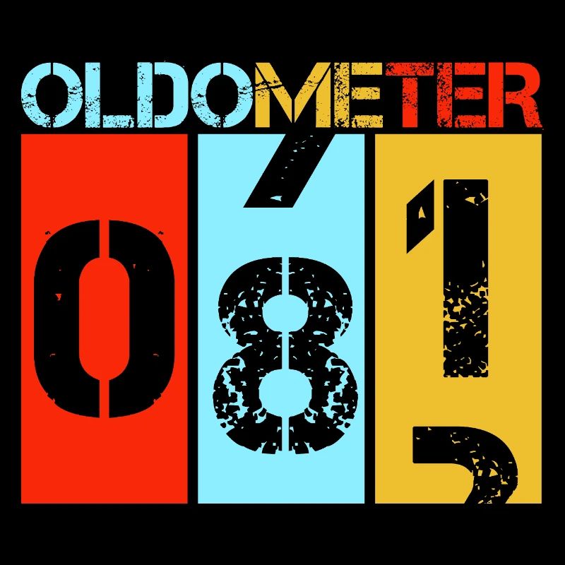 Oldometer 81 : design rétro drôle pour le 81e anniversaire
