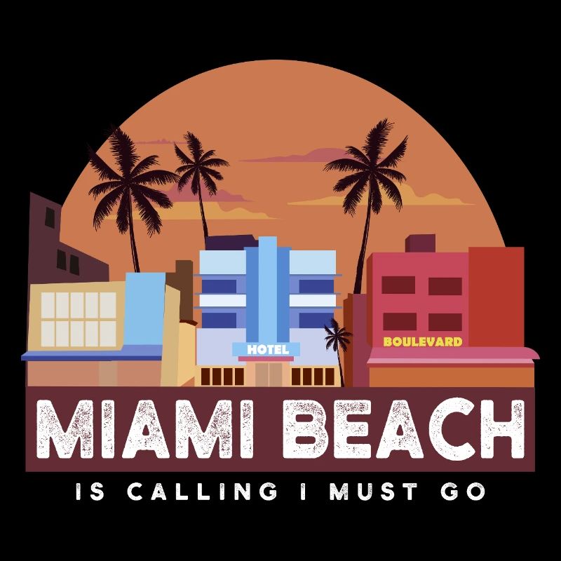 Miami Beach Retro Skyline