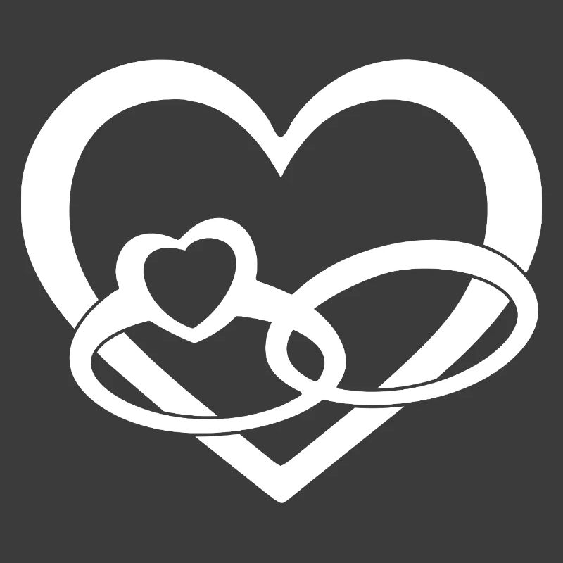 Weißes Herz & Eheringe - Liebe & Spaß