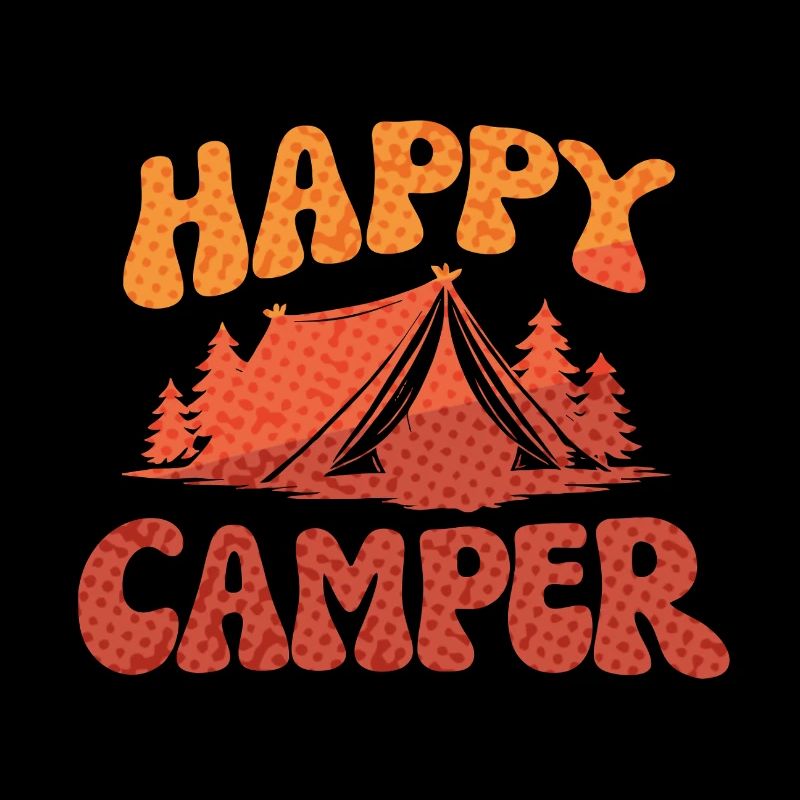 Fröhlicher Camper Lager-Print