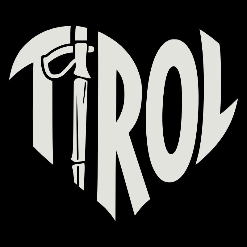 Lettrage Tirol Herz avec bâton de randonnée