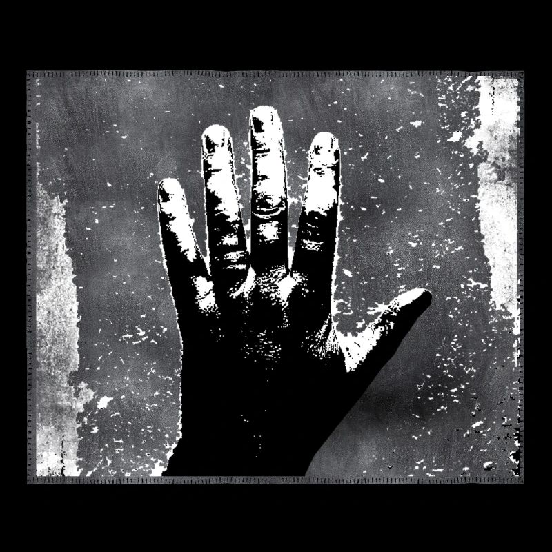 Hand Silhouette GrungeMonochrome Style