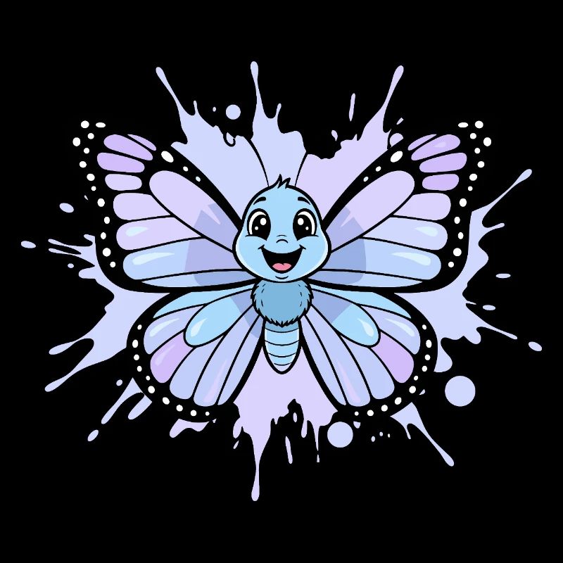 Blue Butterfly Splash Art