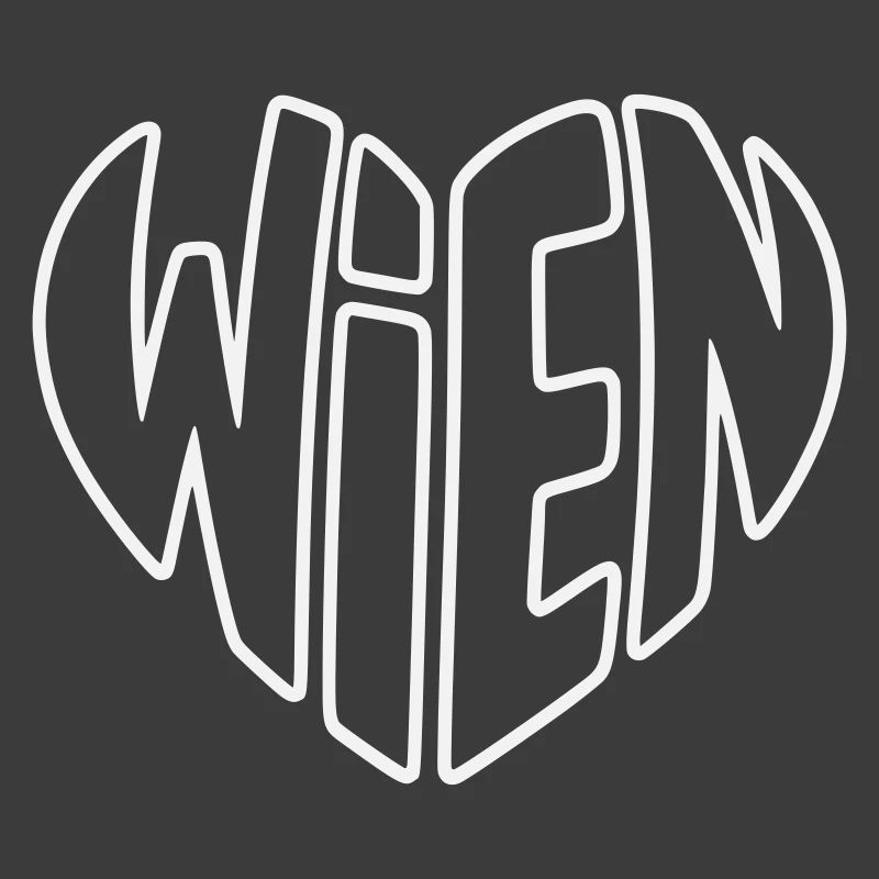 Design de lettrage en forme de cœur de Vienne