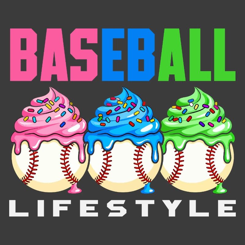 Mode de vie de baseball Cupcakes sucrés