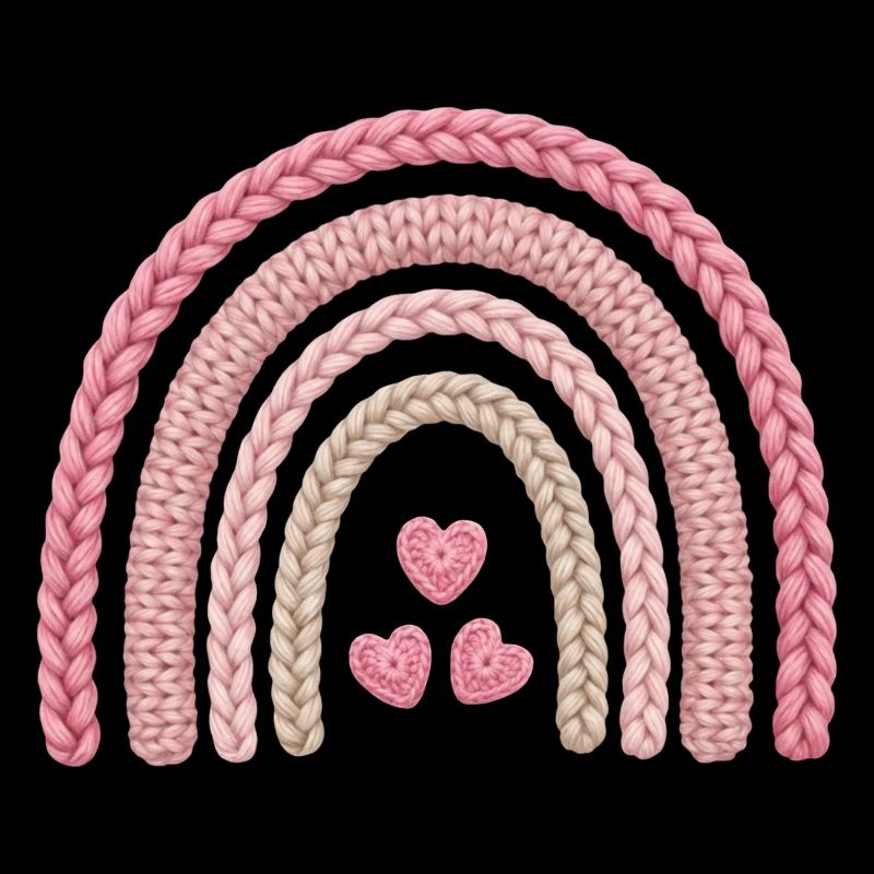 Patron de tricot rose arc-en-ciel