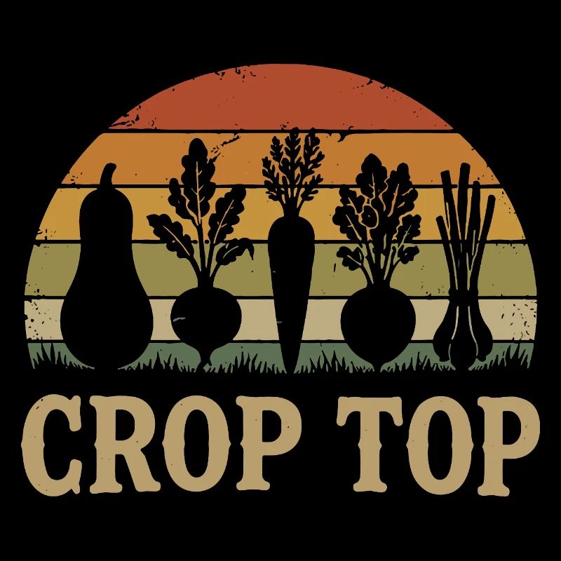 Sunset Garden Silhouette Crop Top