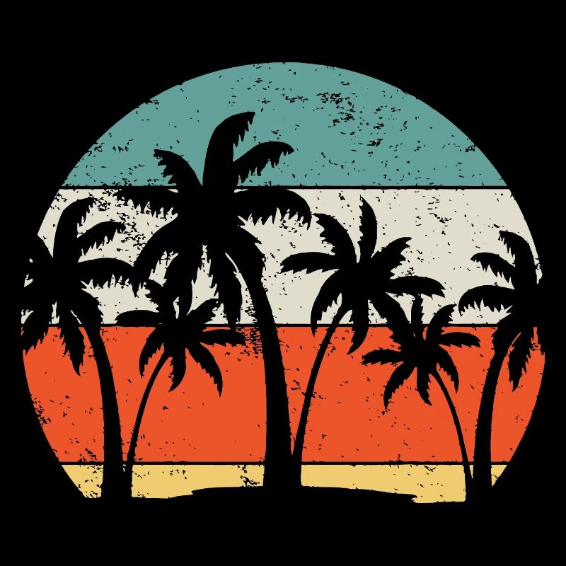 Tropical Sunset Palm Silhouette