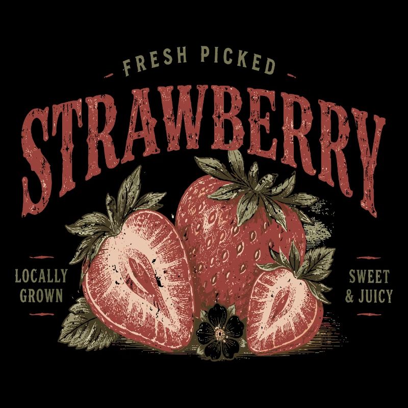 Vintage Strawberry Label Print
