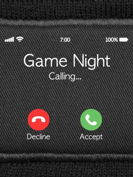 Spielabend-Call-Bildschirm