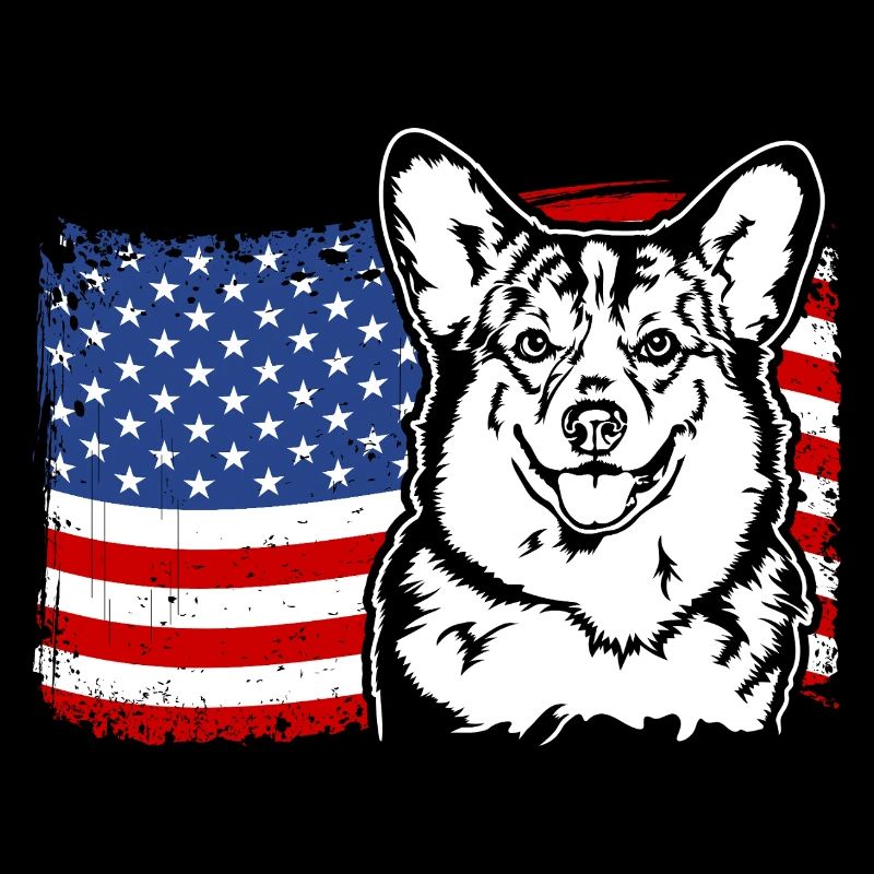 Corgi US Amérique Drapeau Chiens Chien Wilsigns