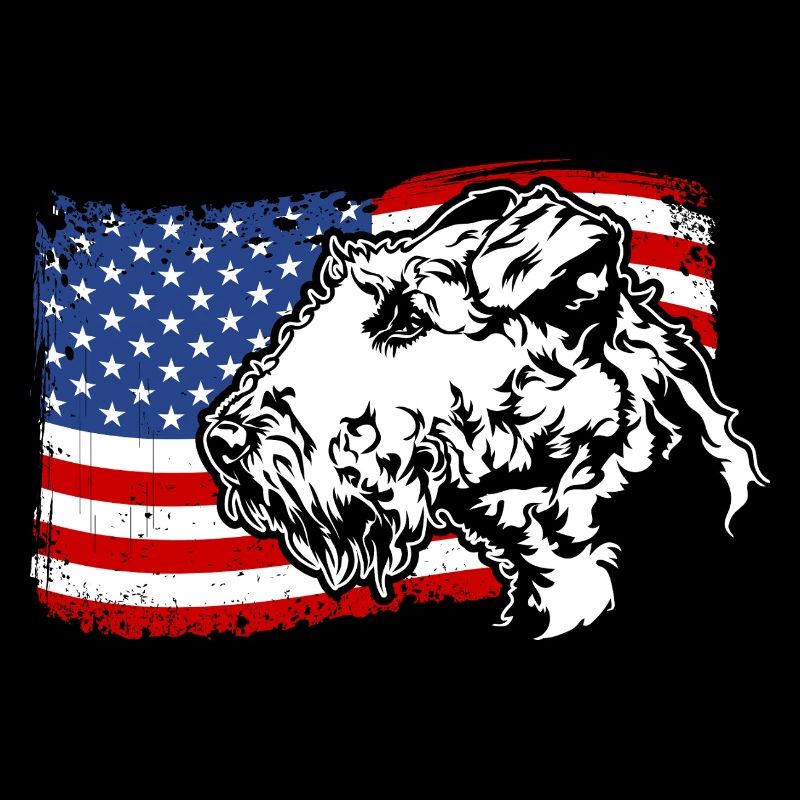 Airedale Terrier Drapeau de l’Amérique des États-Unis Wilsigns