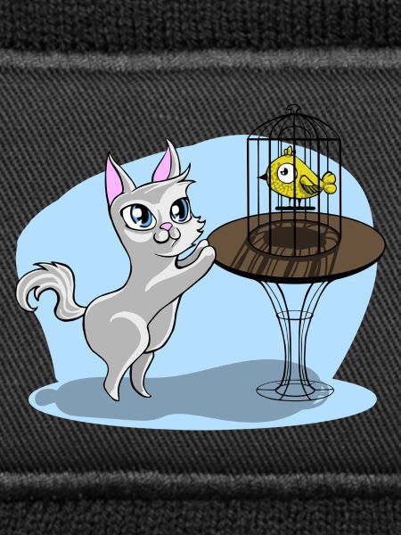 Cat with bird
