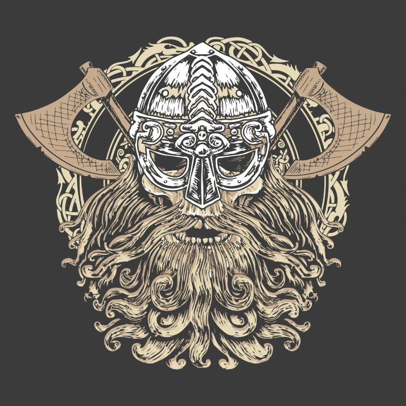 Wikinger Kopf Schädel Bart Walhalla Odin Geschenk