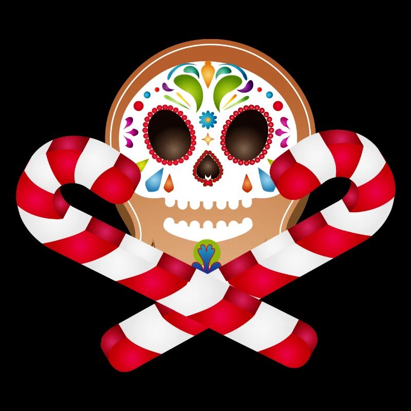 Gingerbread Man Sugar Skull Decor for Christmas