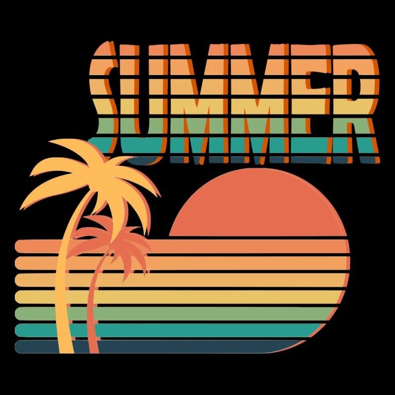 Rétro coucher de soleil Summer Vibe Design