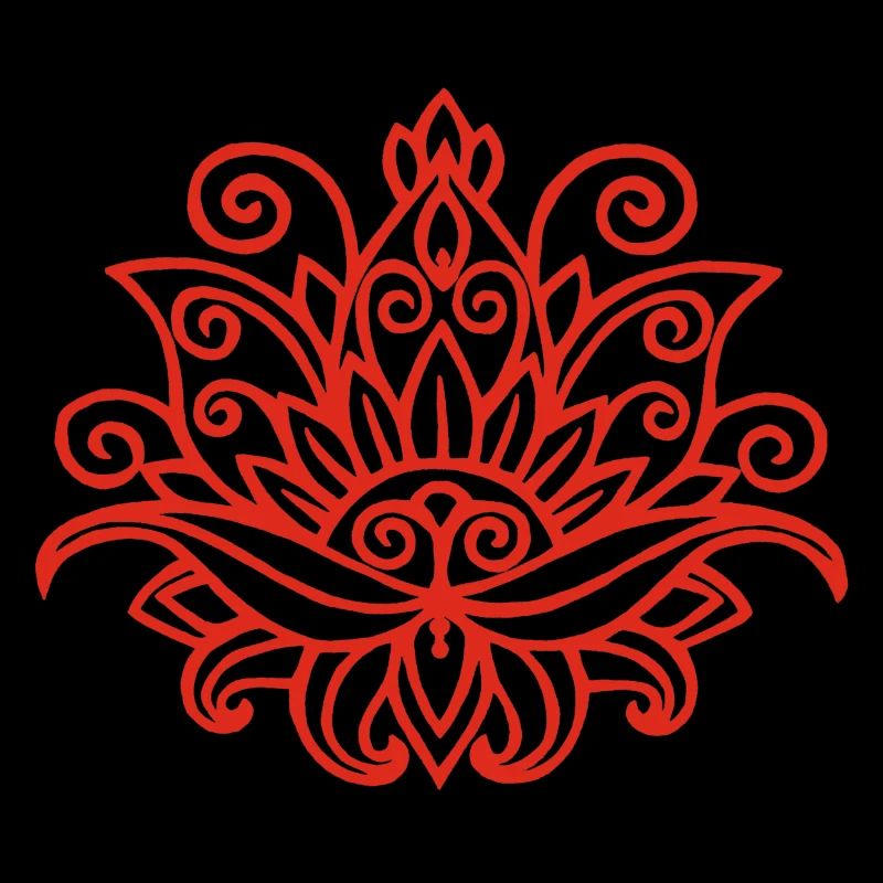 Mandala lotus rouge