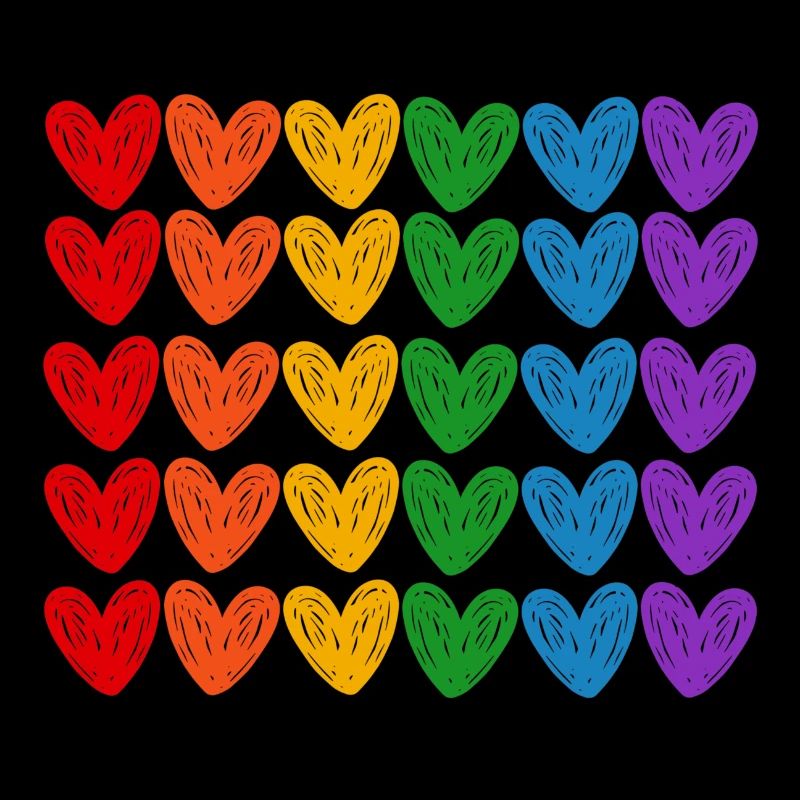 Cœurs arc-en-ciel LGBTQIA