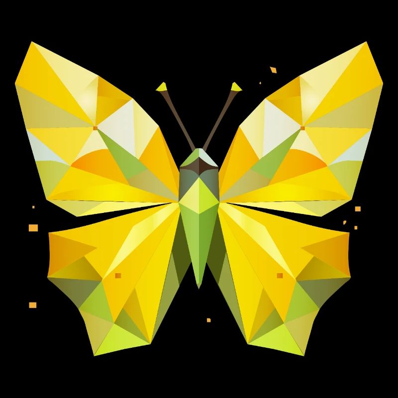 papillon citron jaune vif dans un style moderne