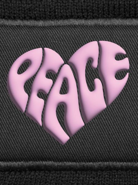 Peace Herz 3d pink