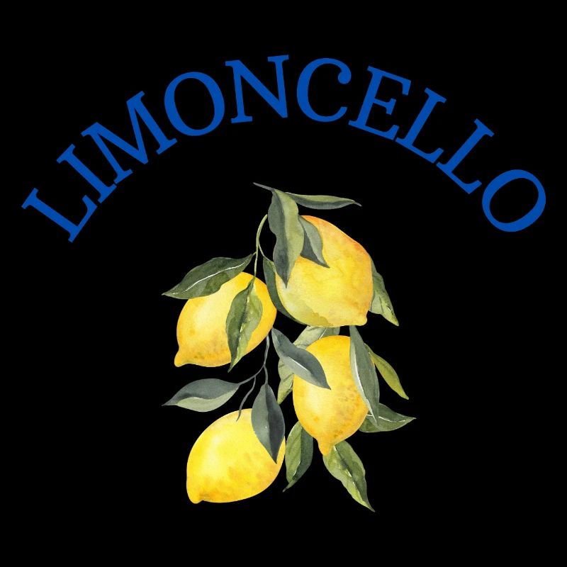 Limoncello – citrons sur une branche avec lettrage