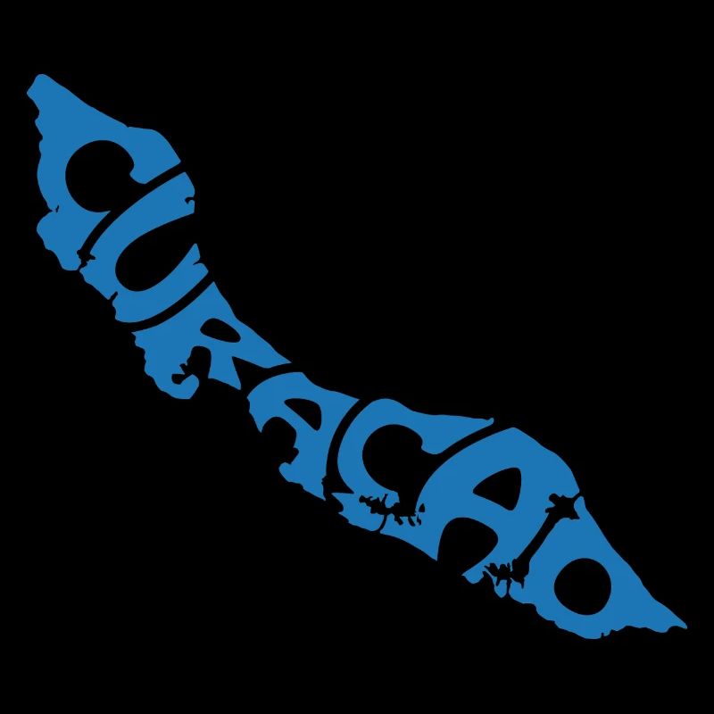 Curacao Map Artistic Typography Design