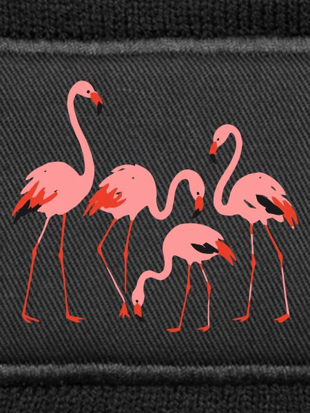 Lebendige Flamingowiese Illustration