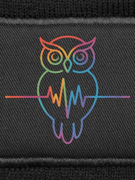Rainbow Owl Heartbeat Design