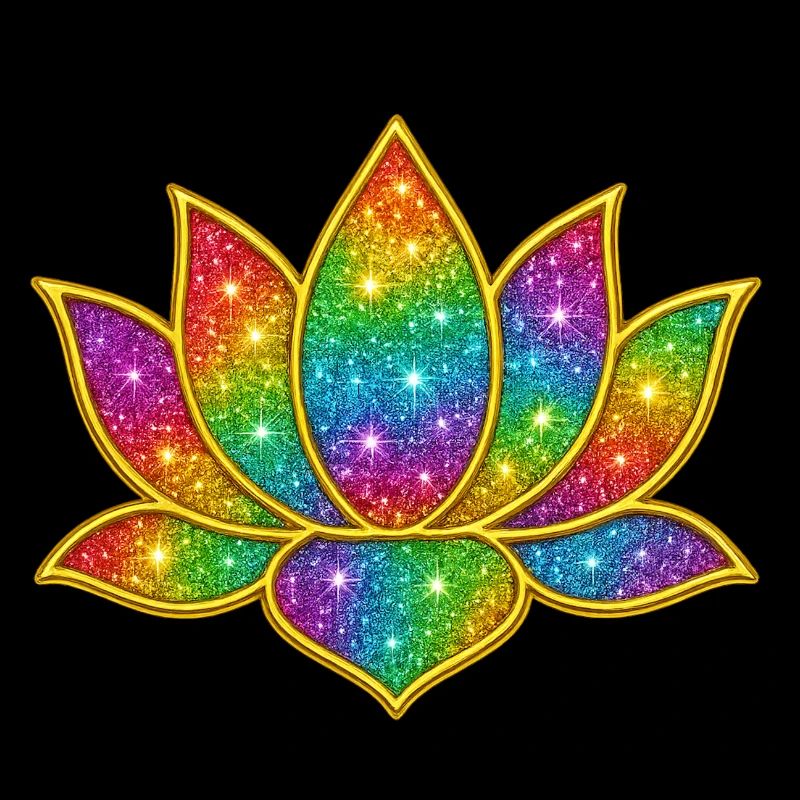 Leuchtendes Glitzer-Lotus-Symbol