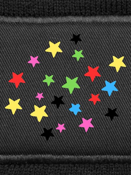Bunte Sternenexplosion auf Stoff