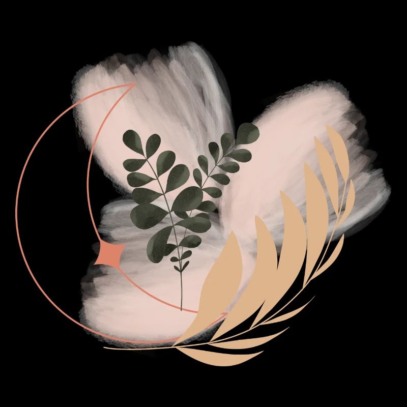 Pastel Flora Circle Leaves